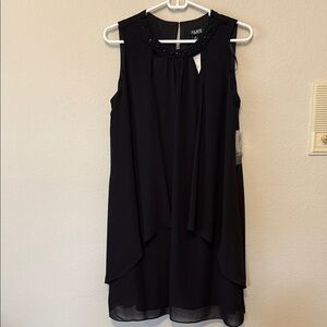 SLNY Black Sleeveless Mini Dress